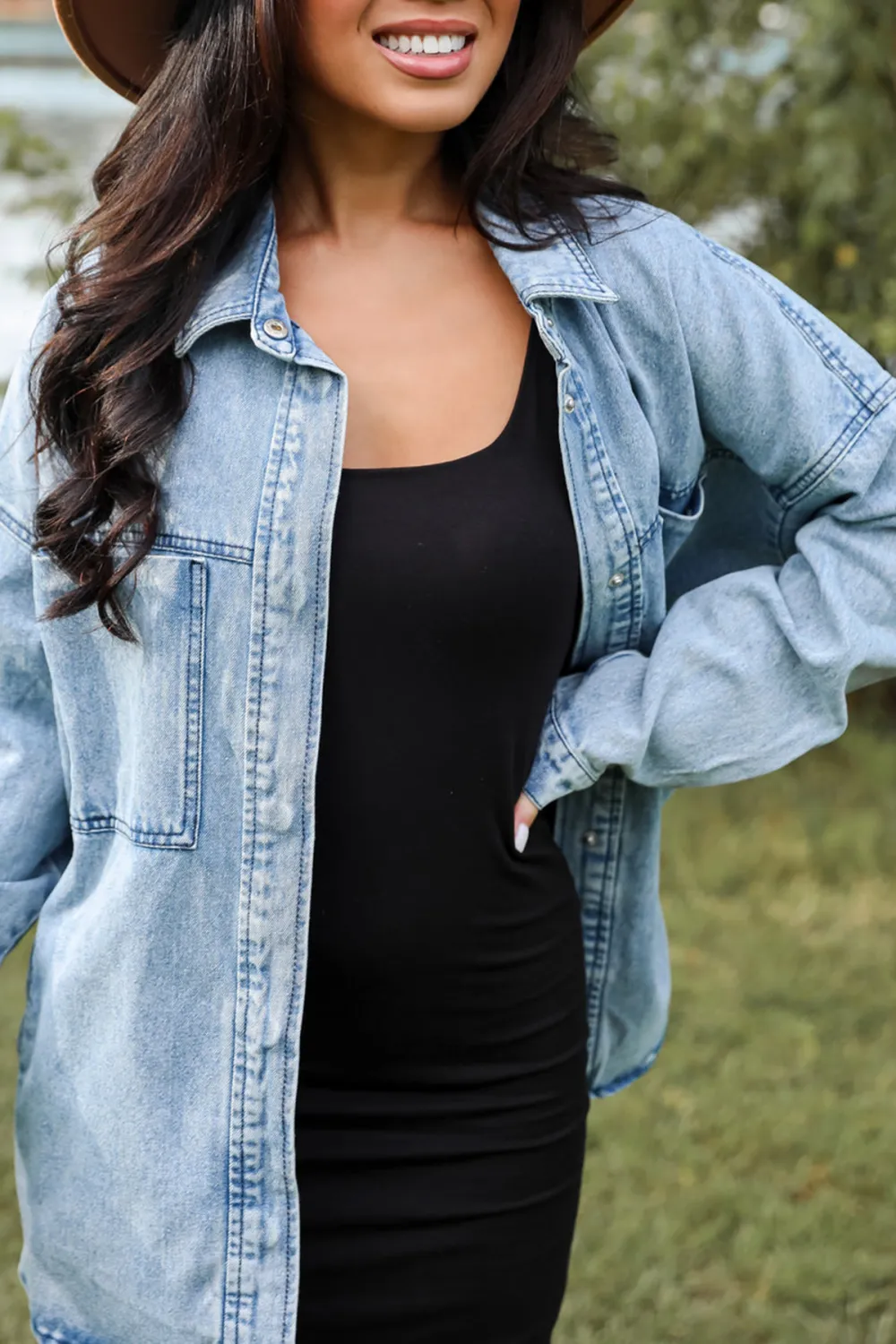 Trending Moment Light Wash Denim Jacket