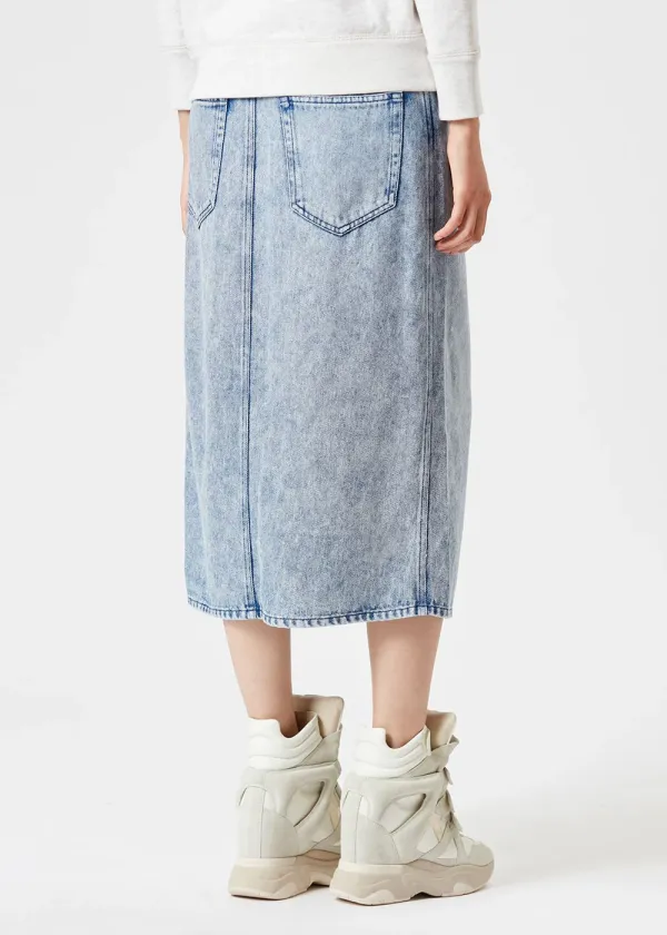 Slit Hem Midi Skirt