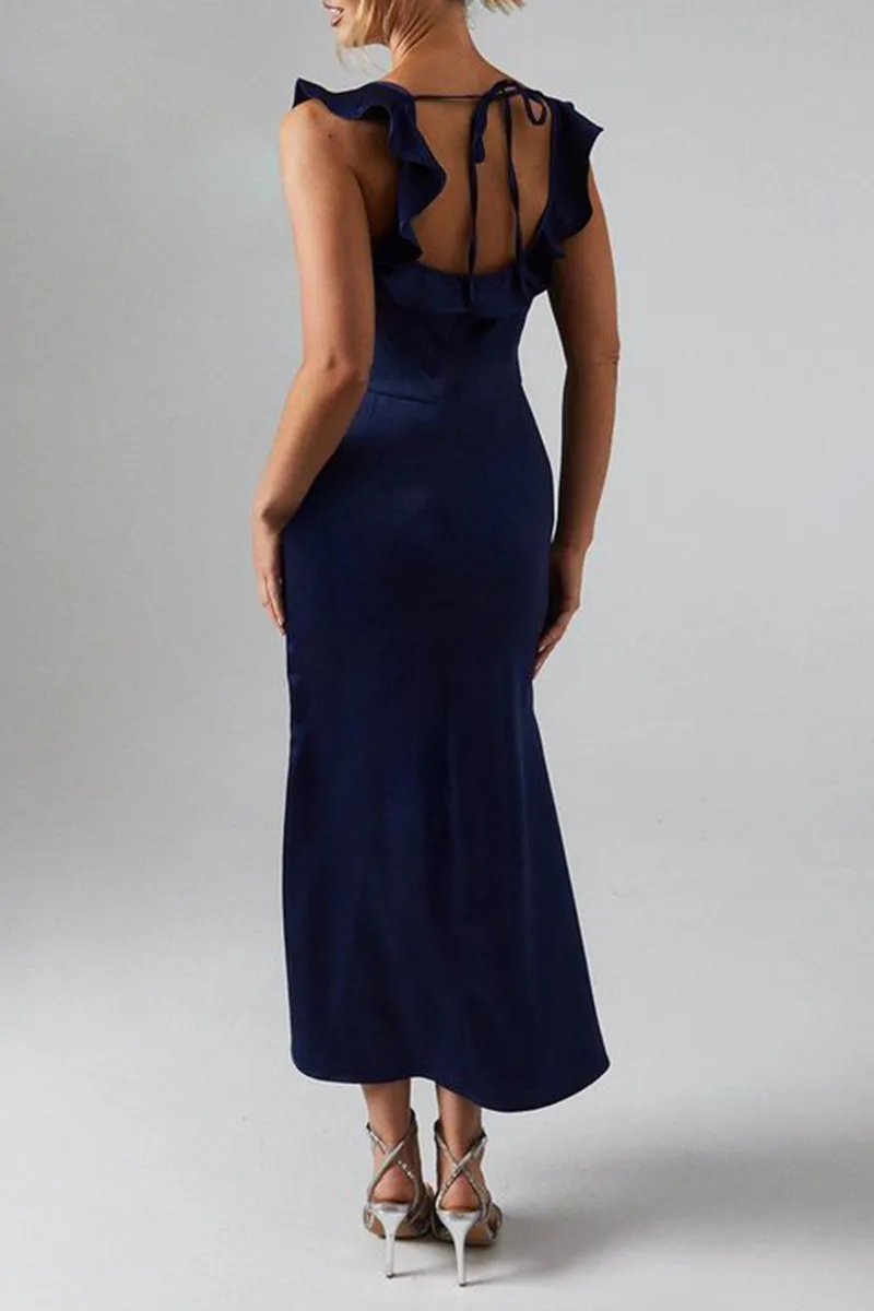 Casual Style Ruffle Square Neck Dress