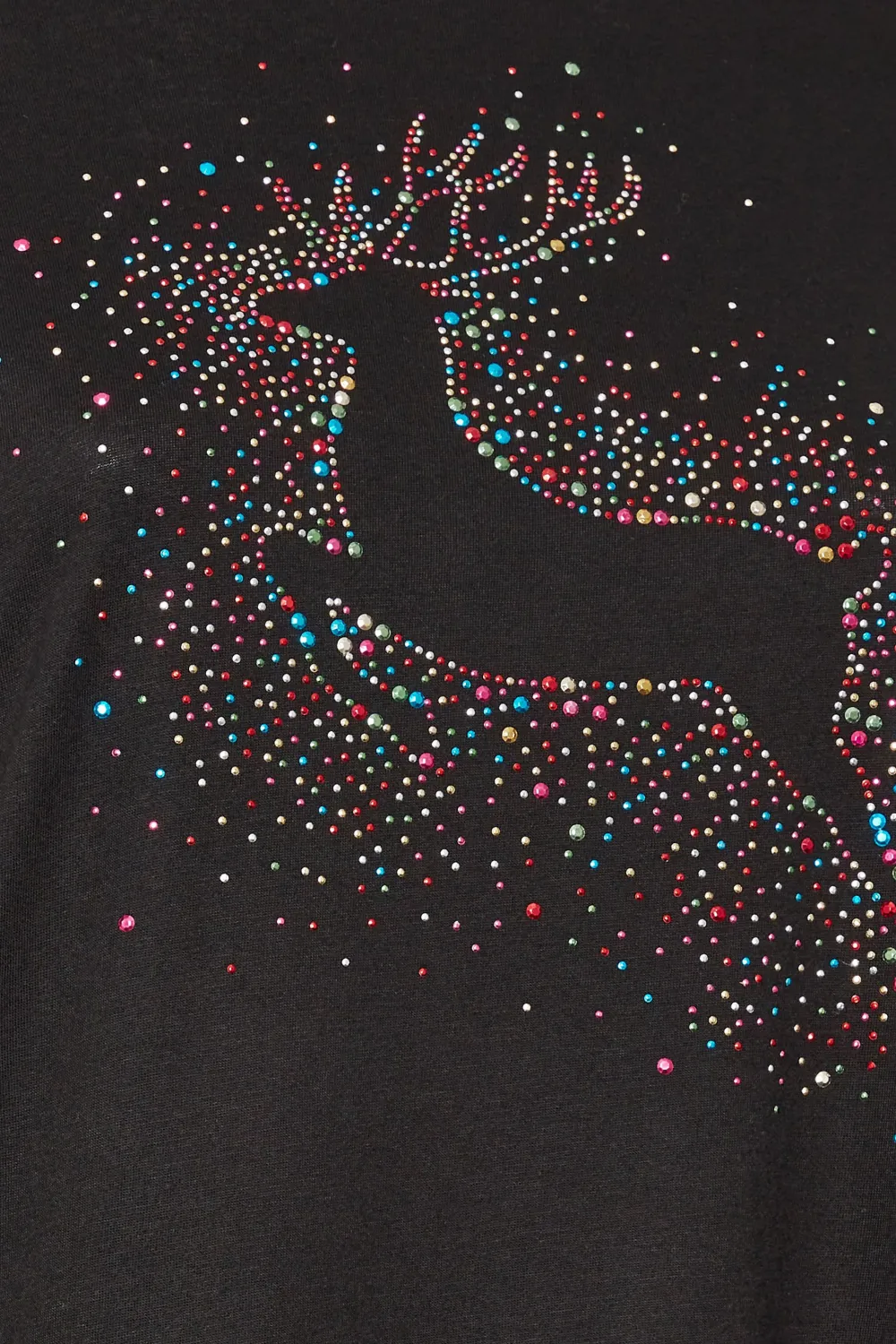 复制YOURS Curve Black 'Merry Gonkmas' Sequin Embellished Christmas Top