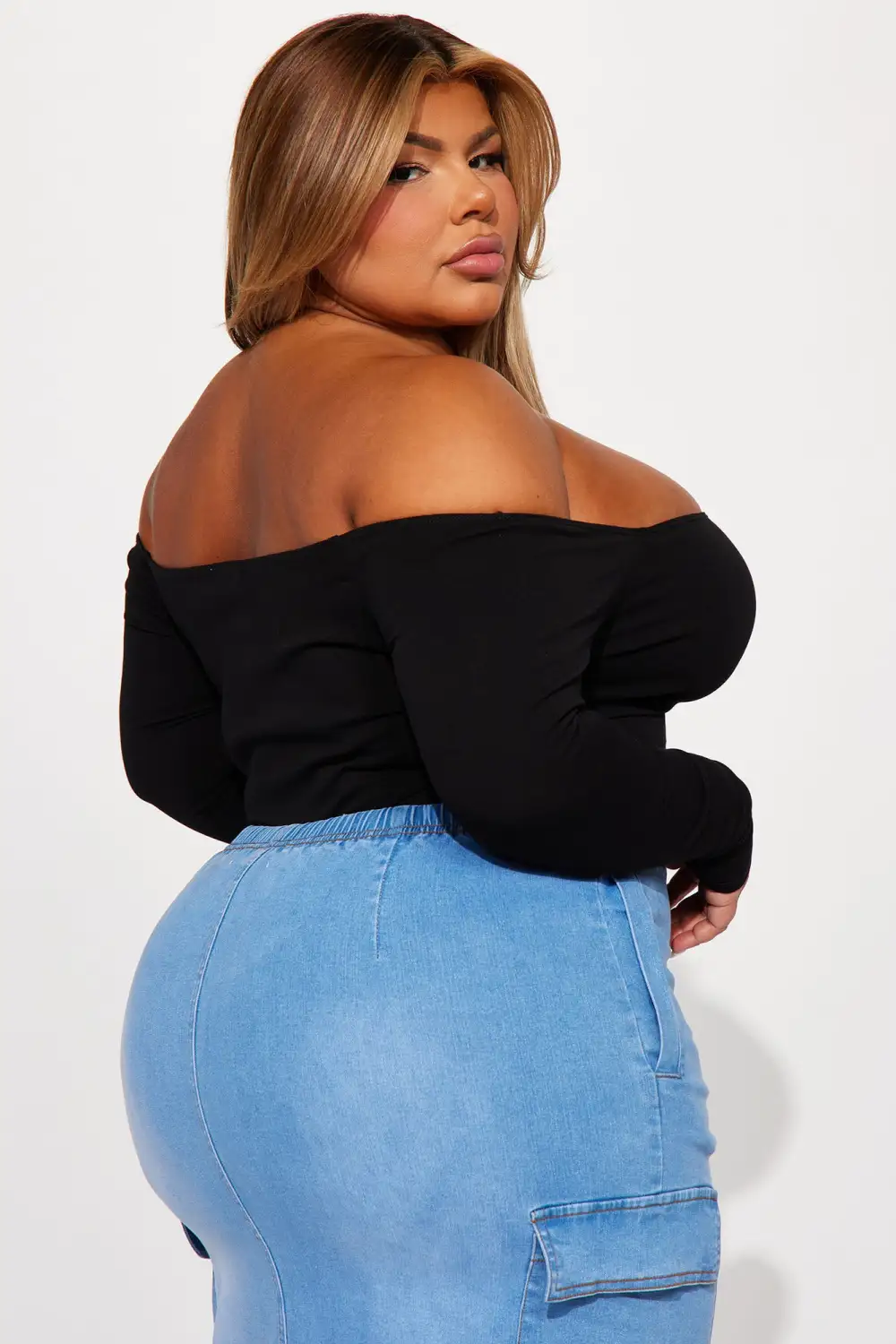 Kelly Off Shoulder Bodysuit - Black