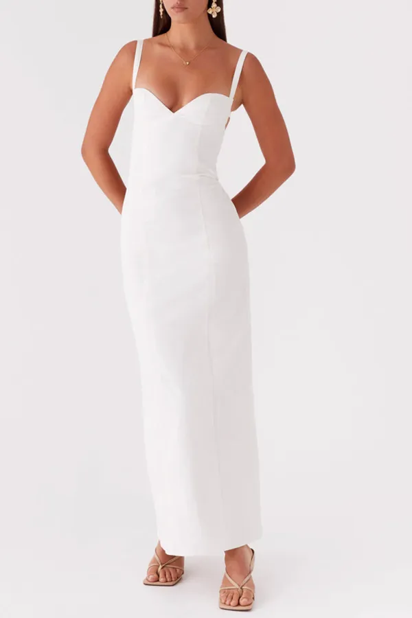 Naomi Backless Maxi Dress - Off White