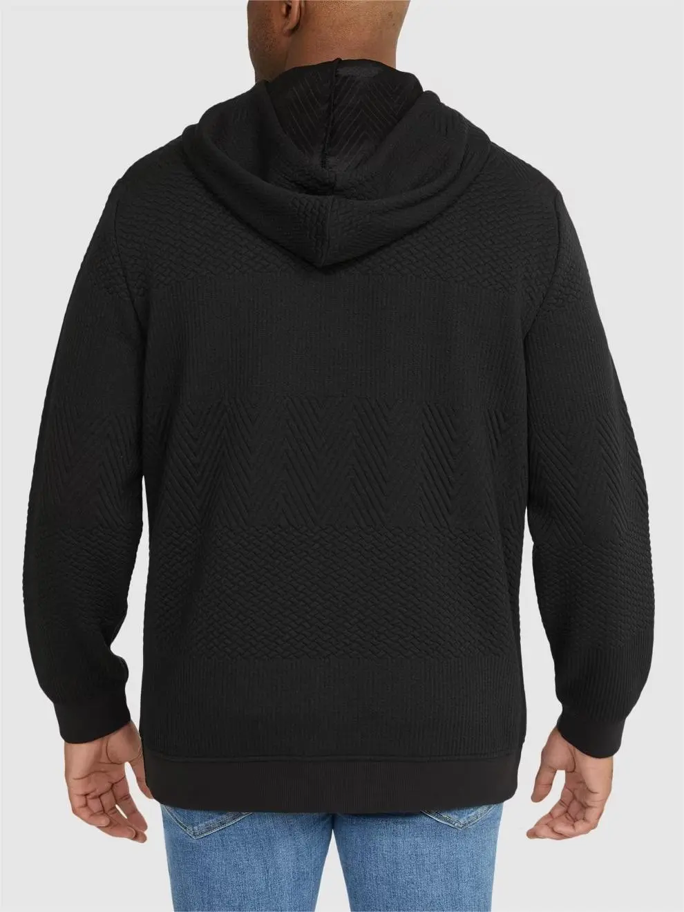 BLACK JACQUARD HOODIE