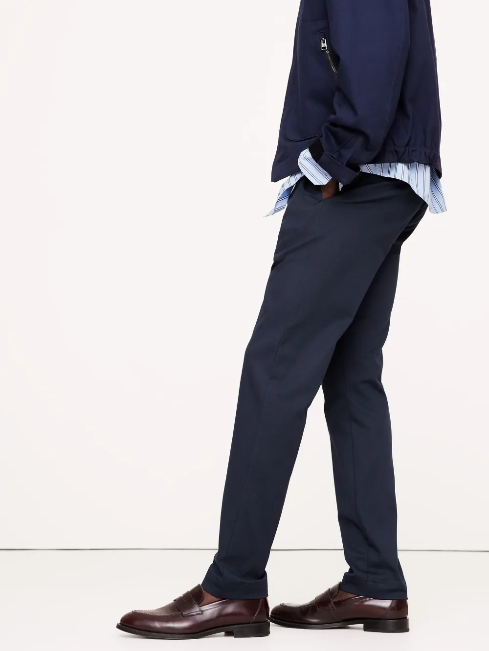 Skin-Friendly Navy Blue Cotton Stretch Men's Trousers