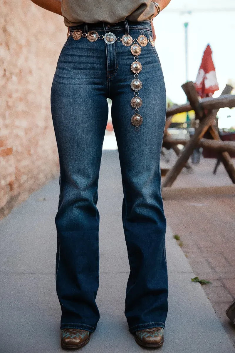 High Rise Bootcut Jeans Without Chain