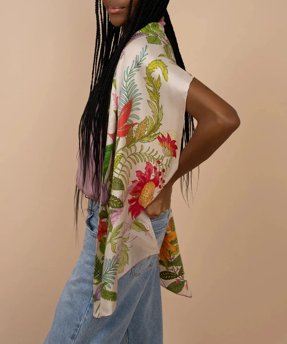 Art Graphic Casual Style Silk Oblong Scarf