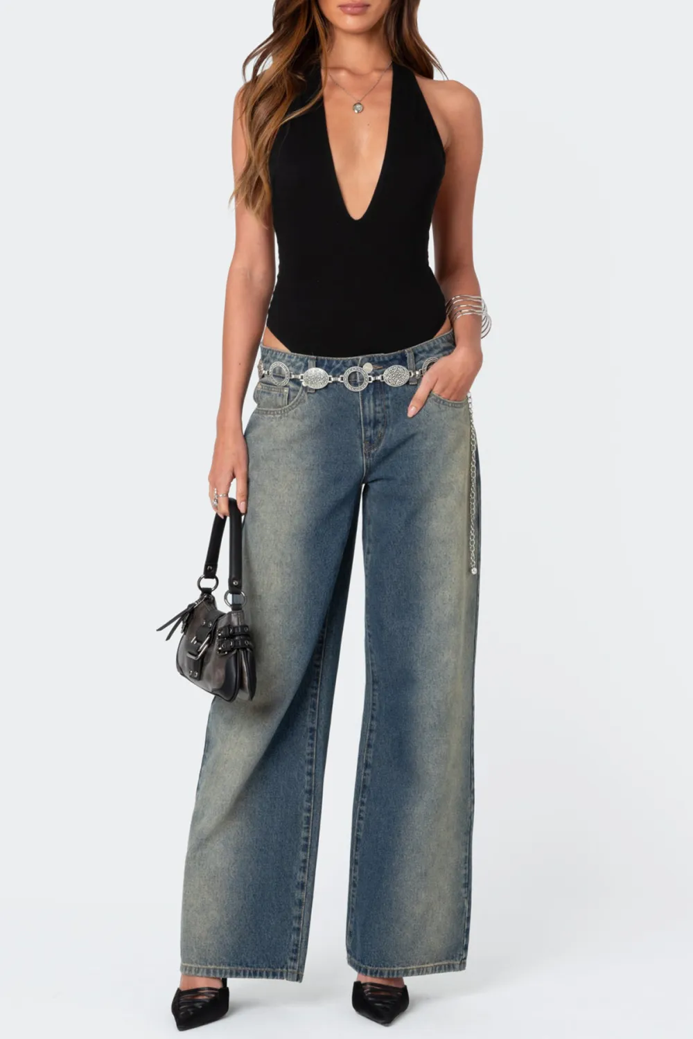 Deep V Backless Bodysuit