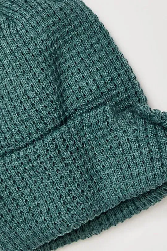 TEAL RIBBED KNIT BEANIE