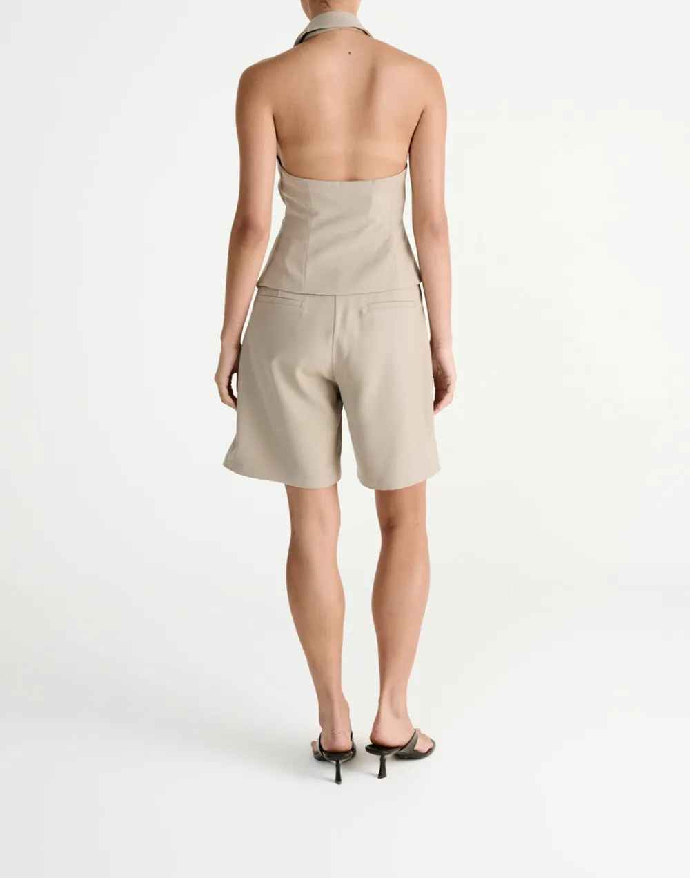 Three Dimensional Cutting High Waist Wide Leg Short Style