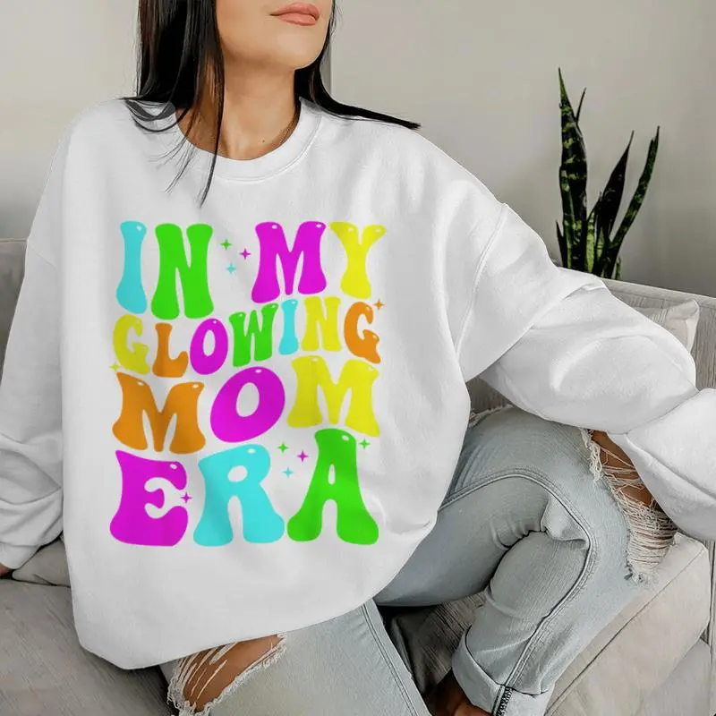 In My Glowing Mom Era Groovy Colorful Bright Women Sweatshirt
