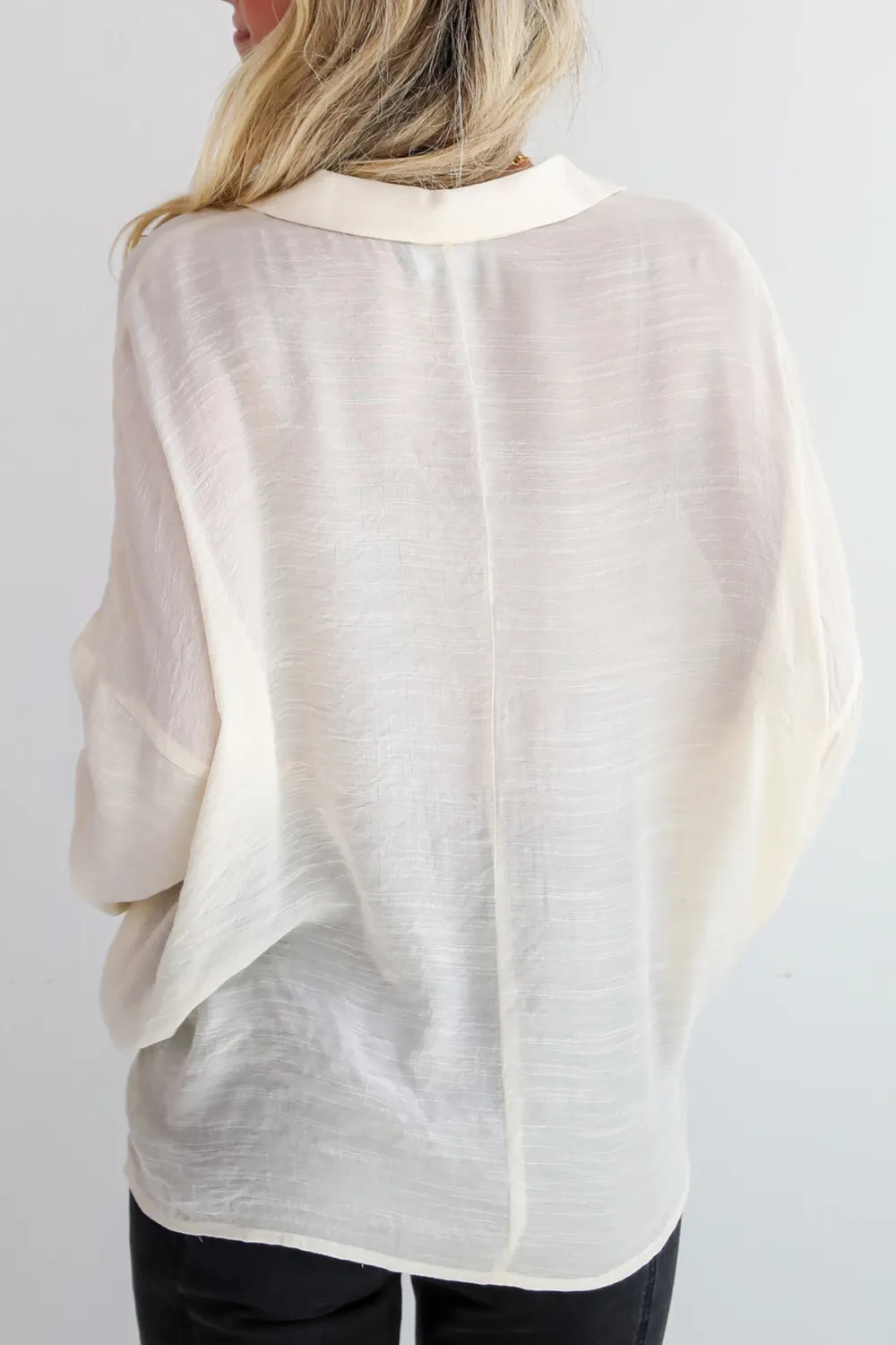 Compelling Composure Oversized Button-Up Blouse