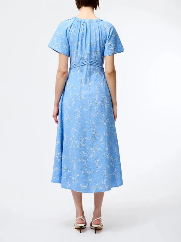 Draped Printed V-Neck Dress