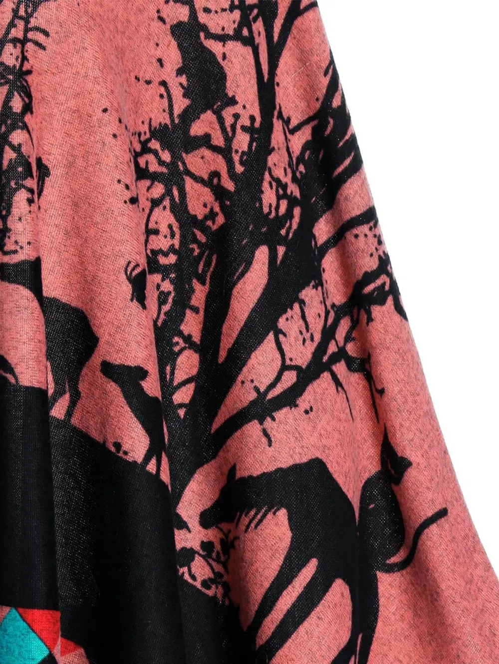 Mysterious style pattern soft hooded cloak