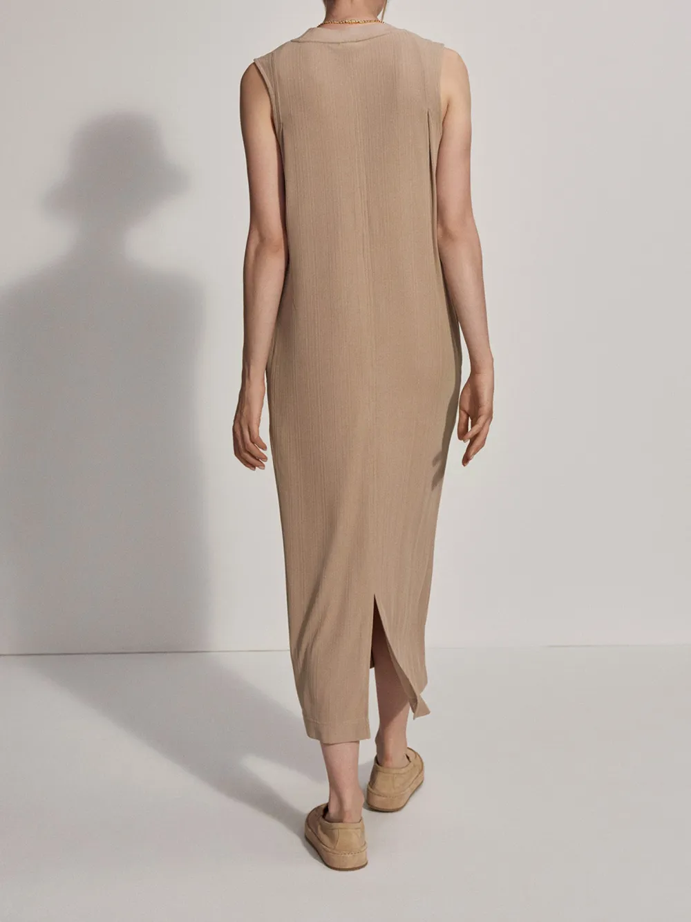 Satin Sleeveless Midi Dress