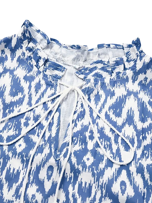 Women‘s A Line Dress Maxi long Dress Purple Half Sleeve Print Ruched Print Spring Summer V Neck Casual Vacation 2023 3XL