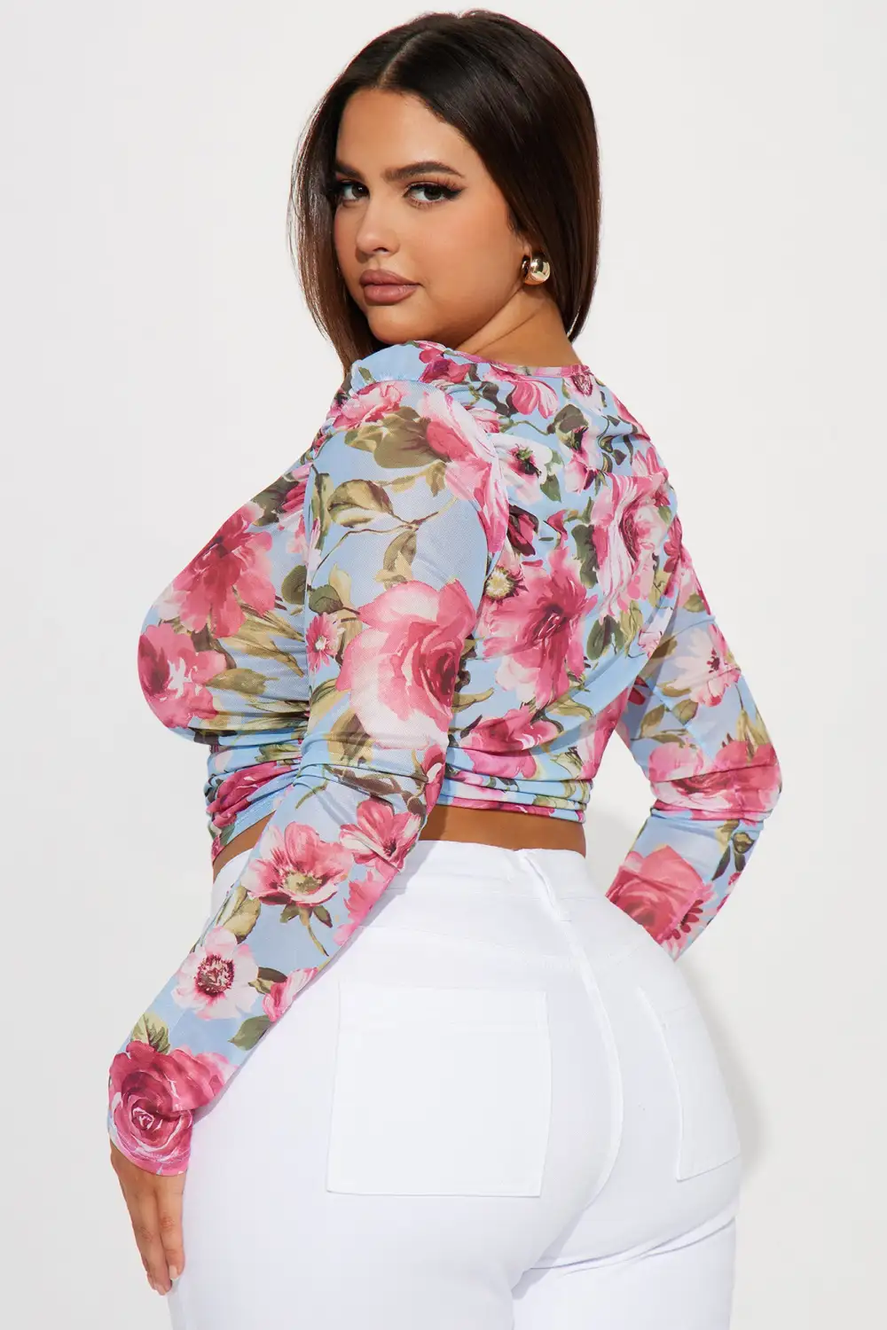 Feminine Urges Mesh Top - Blue/combo