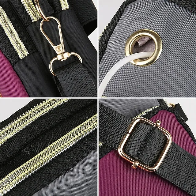 Men's Women's Crossbody Bag Shoulder Bag Wristlet Mobile Phone Bag Oxford Cloth Outdoor Daily Zipper Large Capacity Waterproof Lightweight Color Block Black Red Blue