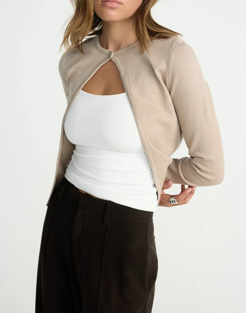 Short Slim Solid Color Simple Top