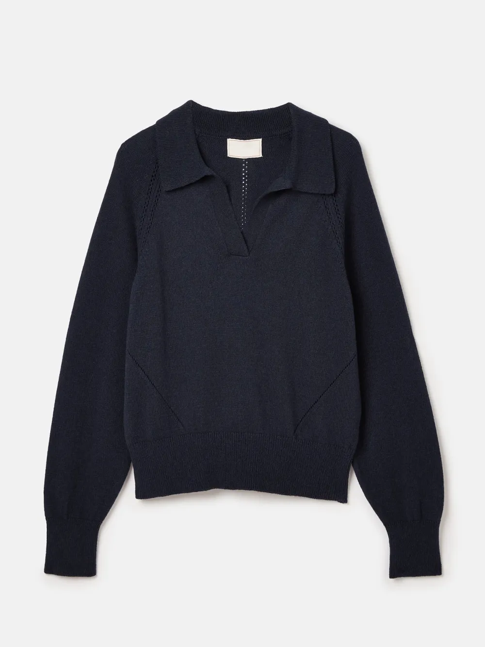 V Neck Stripe Jumper with Collar