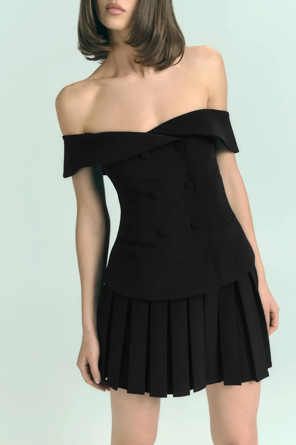 Strapless Suiting Top