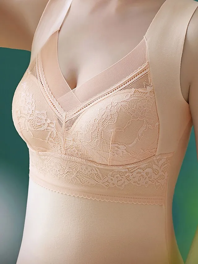 Women‘s Thermal Vest Underwear Built-in Bra Pure Color Warm Fashion Home Street Daily Polyester Warm Breathable Straps Sleeveless Fall Winter Black color