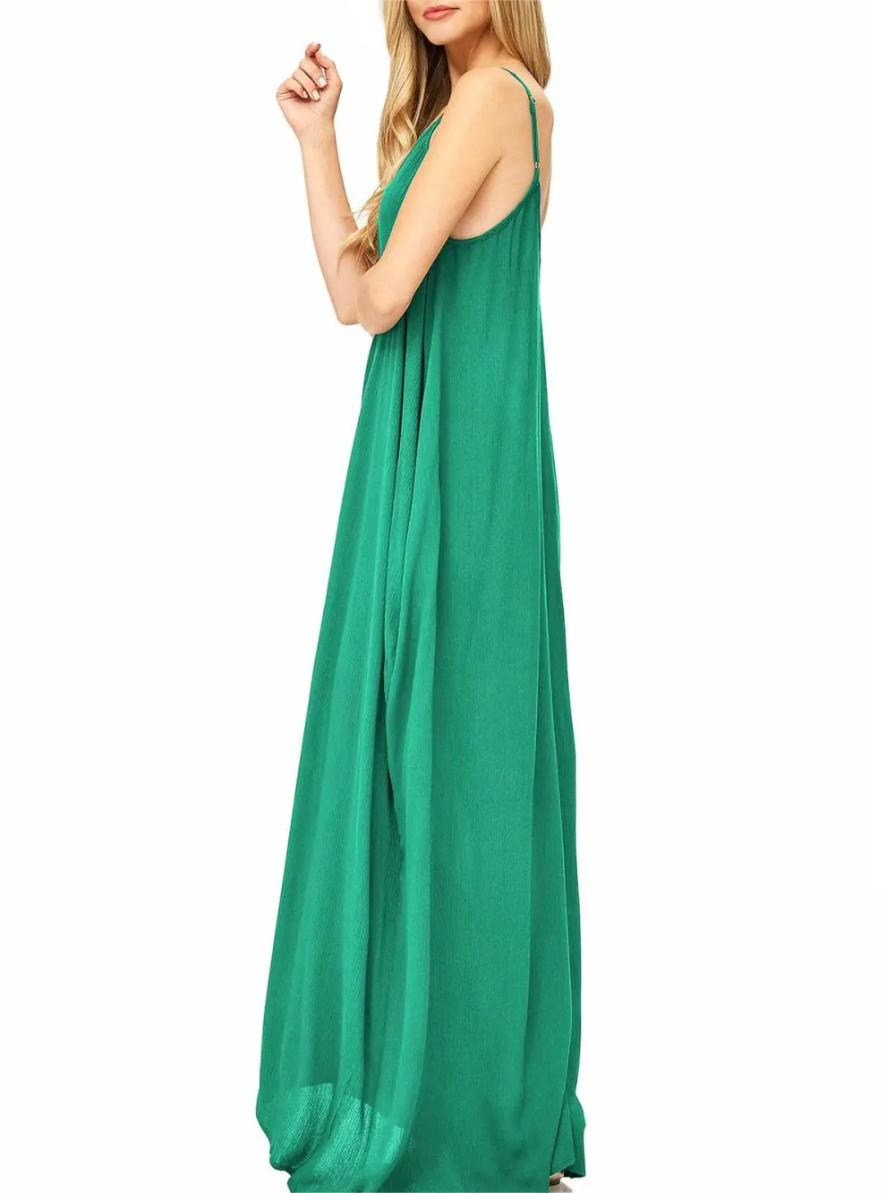 Solid Color V-Neck Maxi Dress