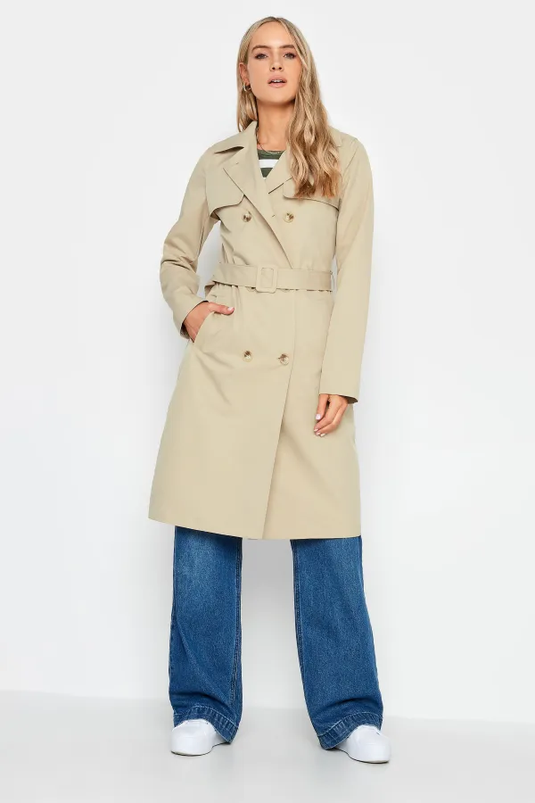 LTS Tall Beige Brown Trench Coat