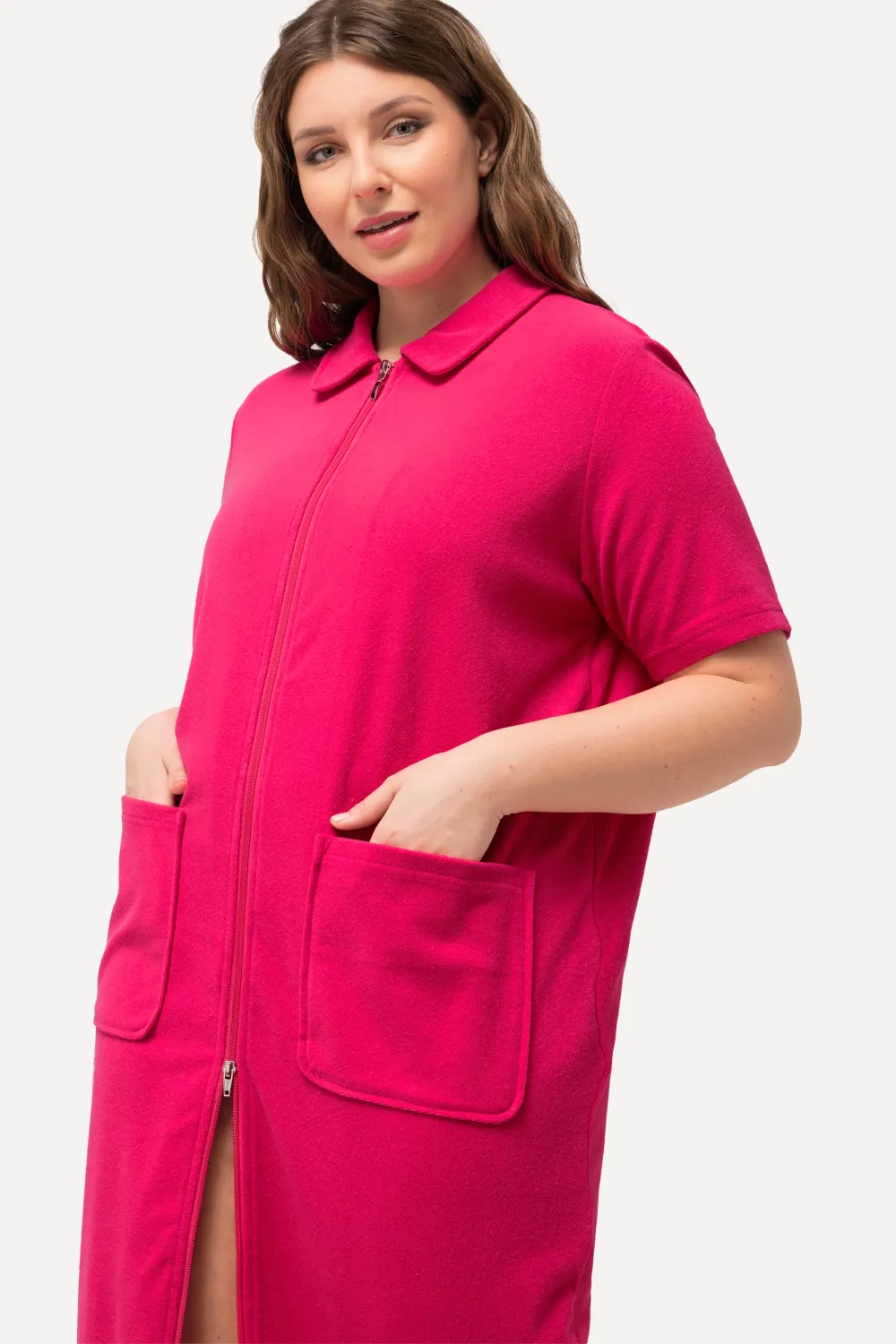 Zip Front Long Terry Bathrobe