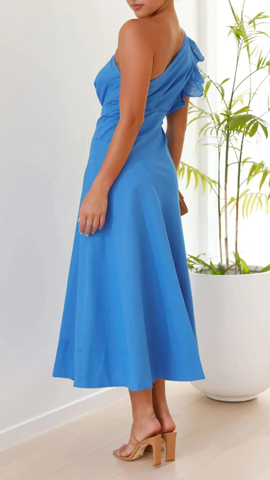 Ruffle Sleeve Midi Dress