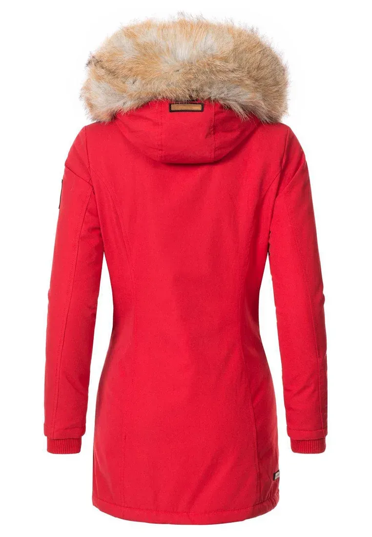 Plain  parka coat pink