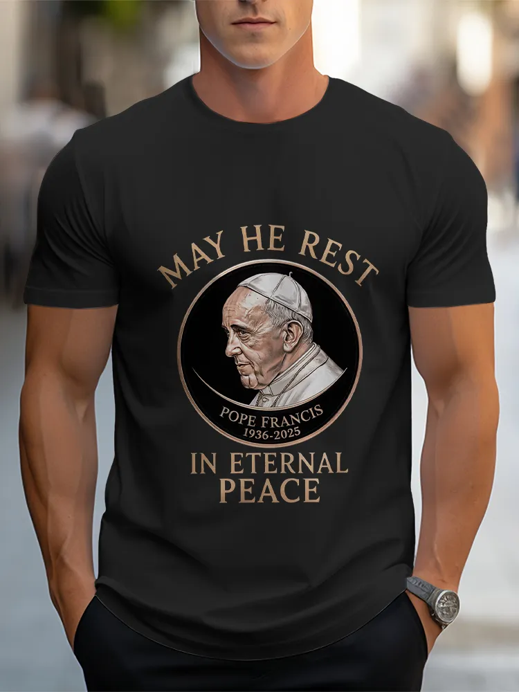 Men'S May He Rest In Eternal Peace Short Sleeve Round Neck Pure Cotton T-Shirt