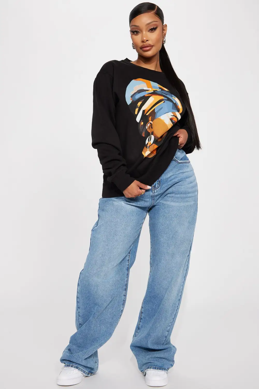 Beautiful Self Crew Neck Sweatshirt - Black
