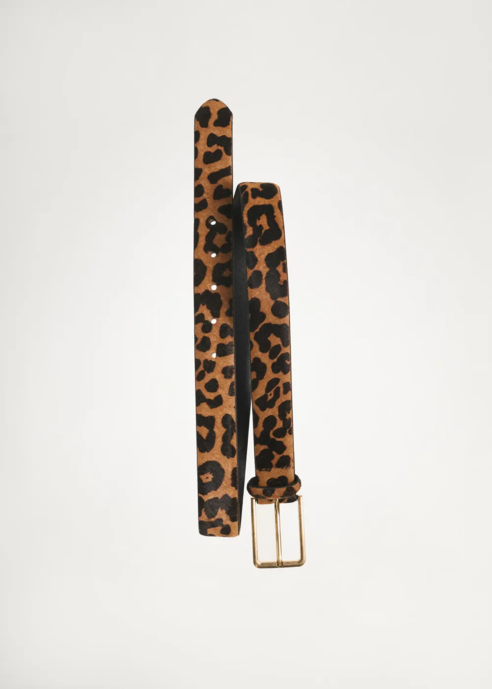 Leopard Print Square Buckle Belt
