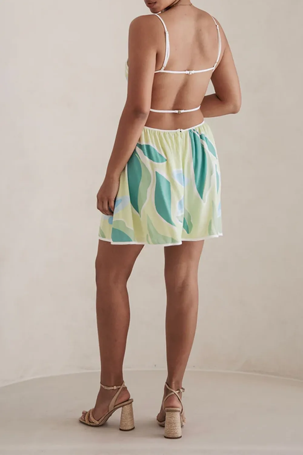 Cut Out Spaghetti Strap Floral Mini Dress