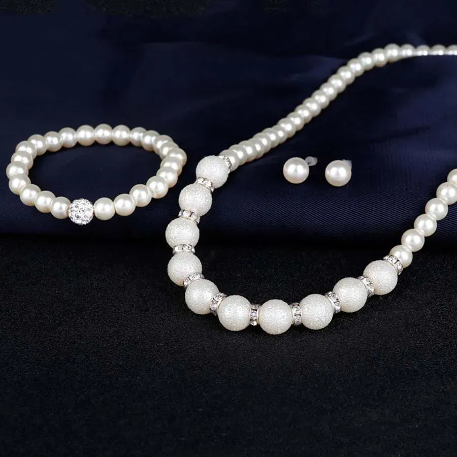 Necklace bracelet earring set three piece set