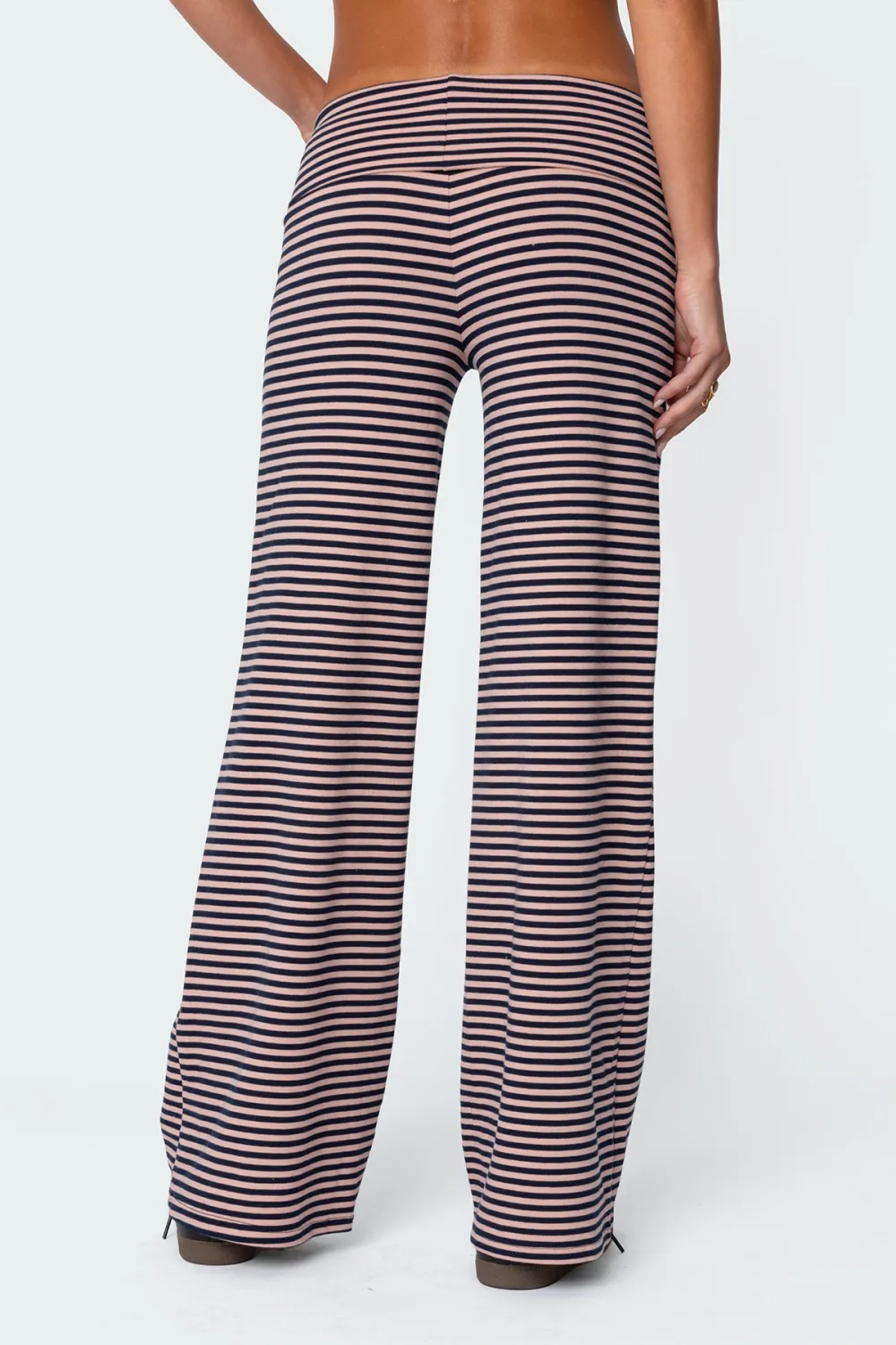Striped Fold Over Pants