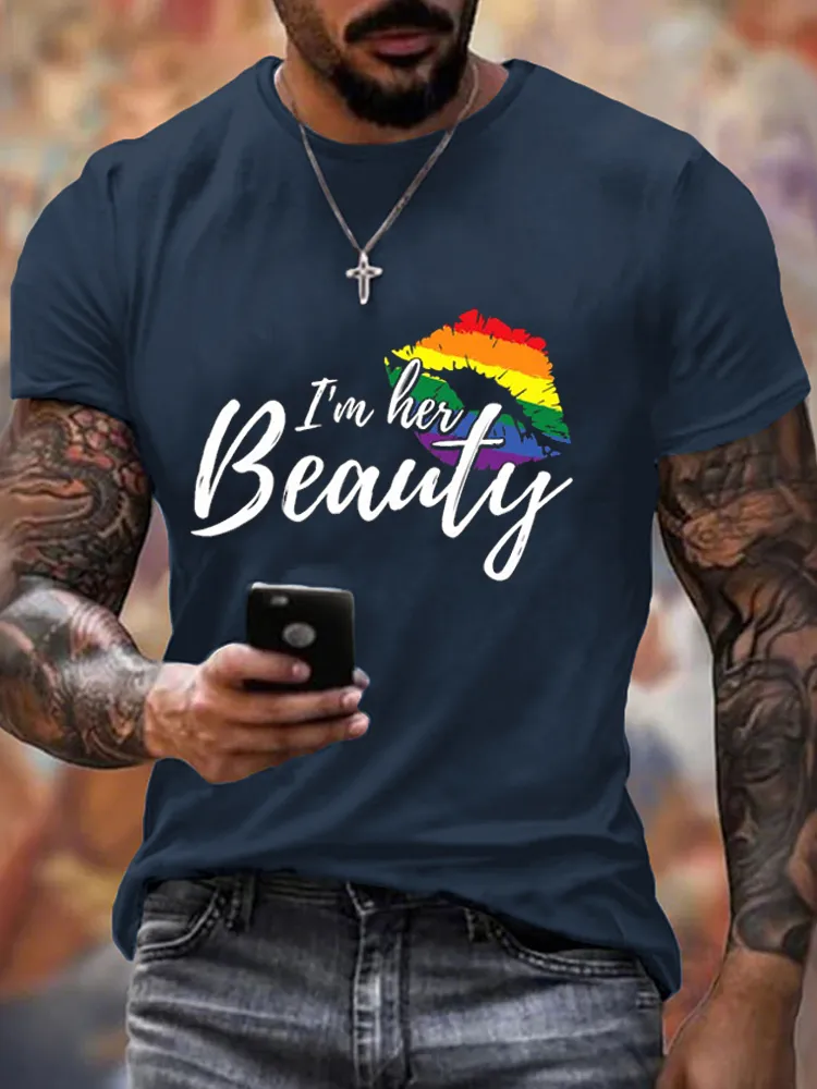 Men'S T-Shirt I'm Her Beauty Couple For Lesbians LGBT Gift T Shirt