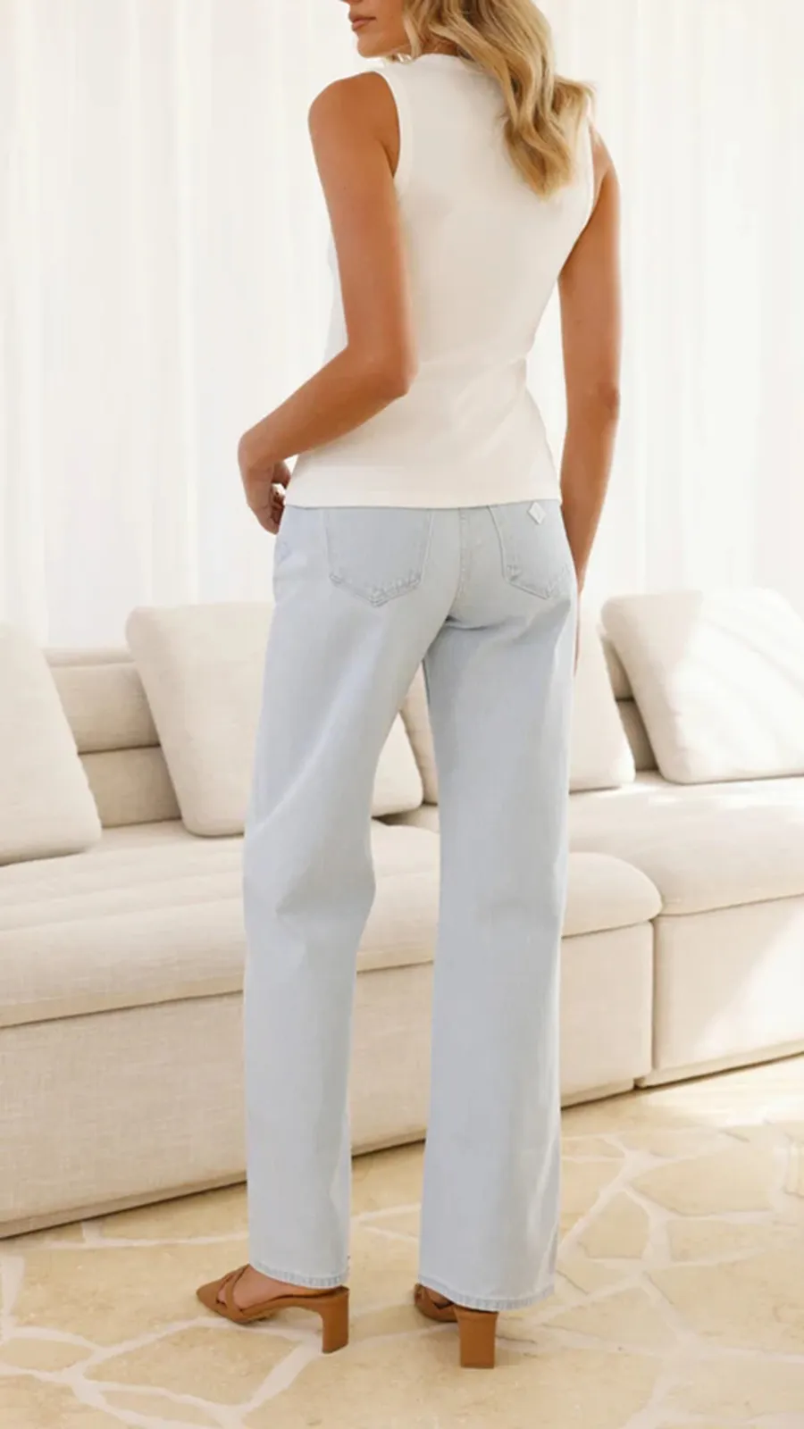 Sleeveless Top With Side Buttons