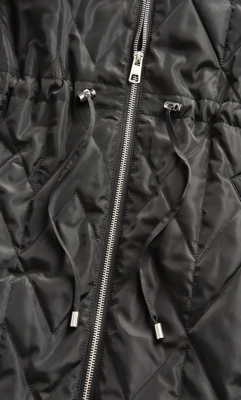 Evans Black Quilted Parka Coat