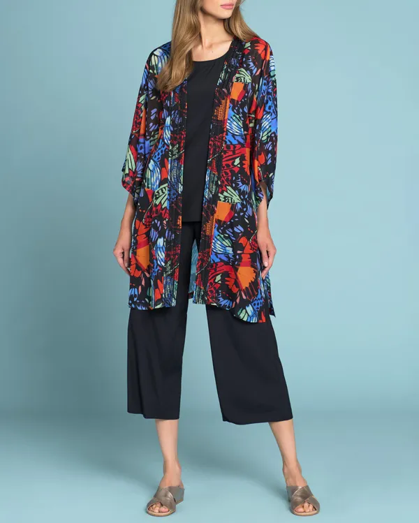 Floral Print Belted Duster Coat