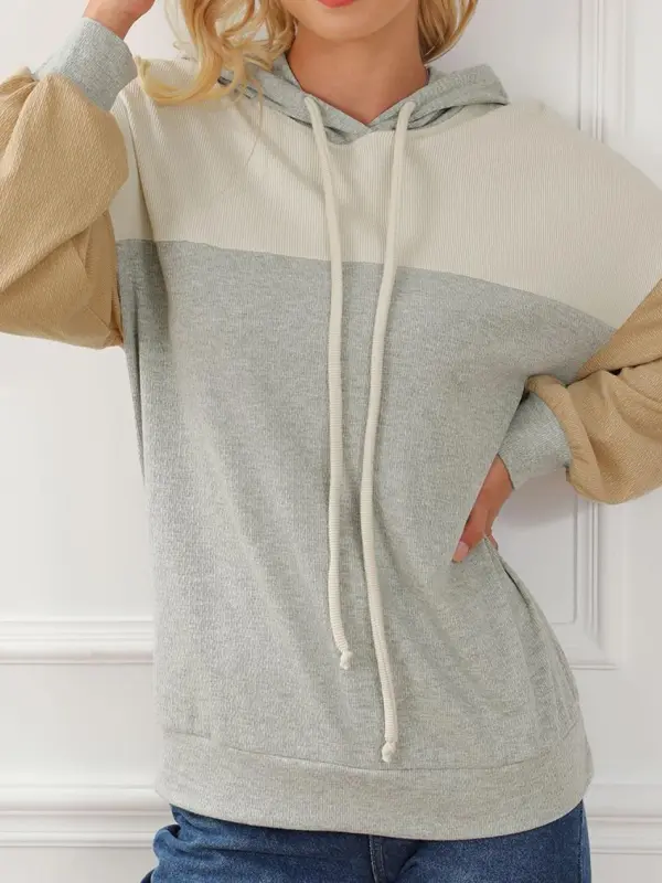 Casual Simple All-Match Light Gray Hoodie