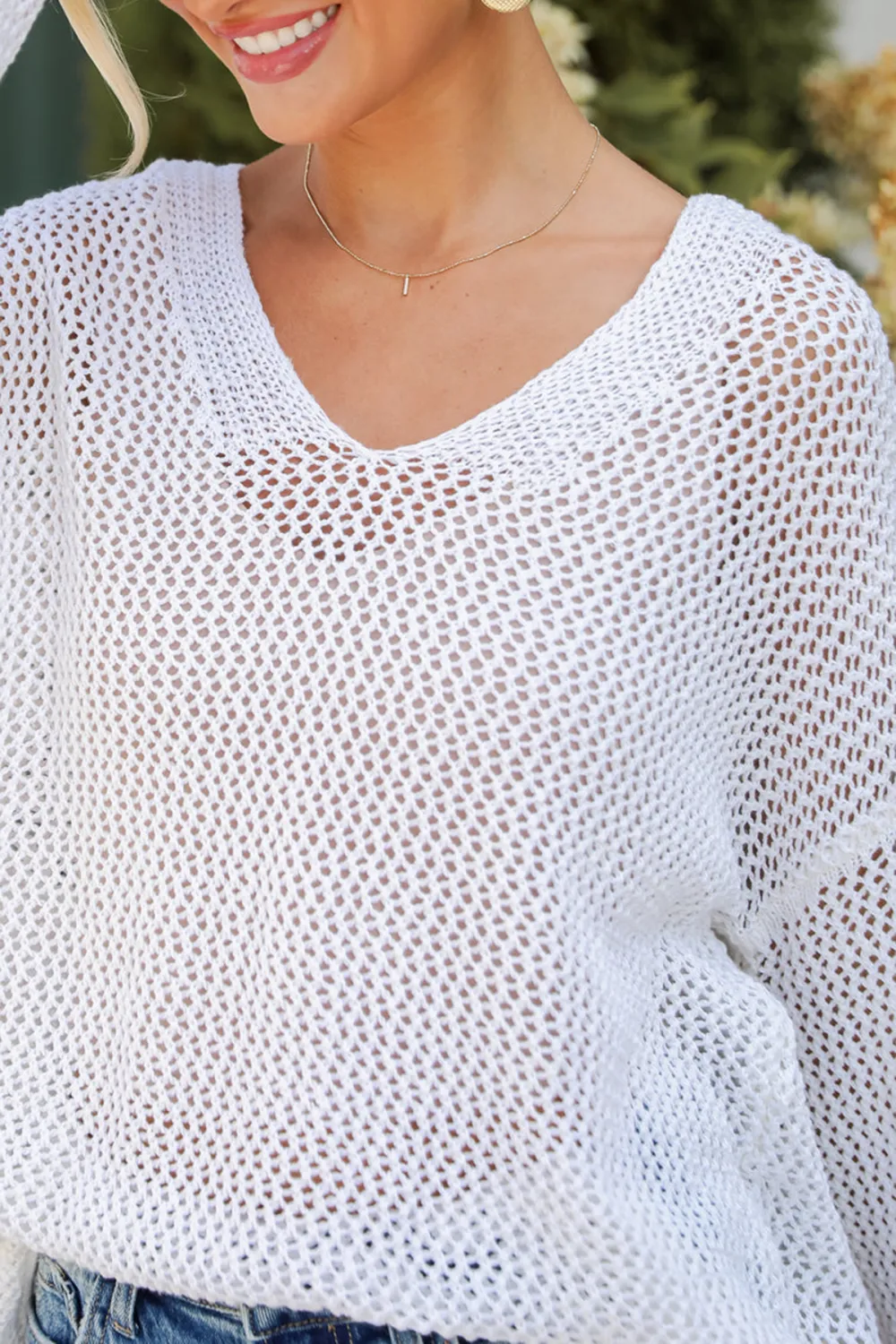 Relaxed Attitude Open Knit Sweater