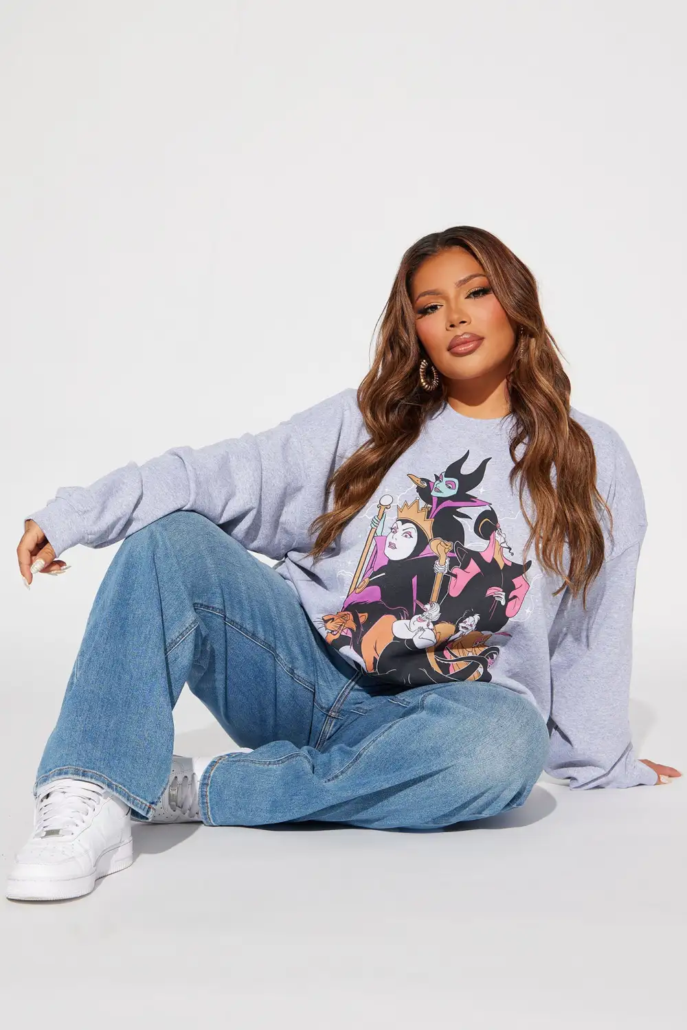 Disney Villains Crew Neck Sweatshirt - Grey