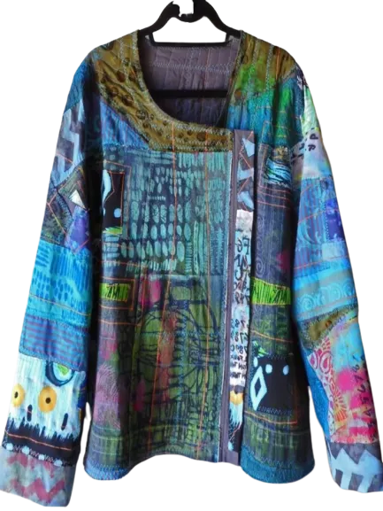 zolucky Casual Plus Size U Neck Abstract Casual Tops