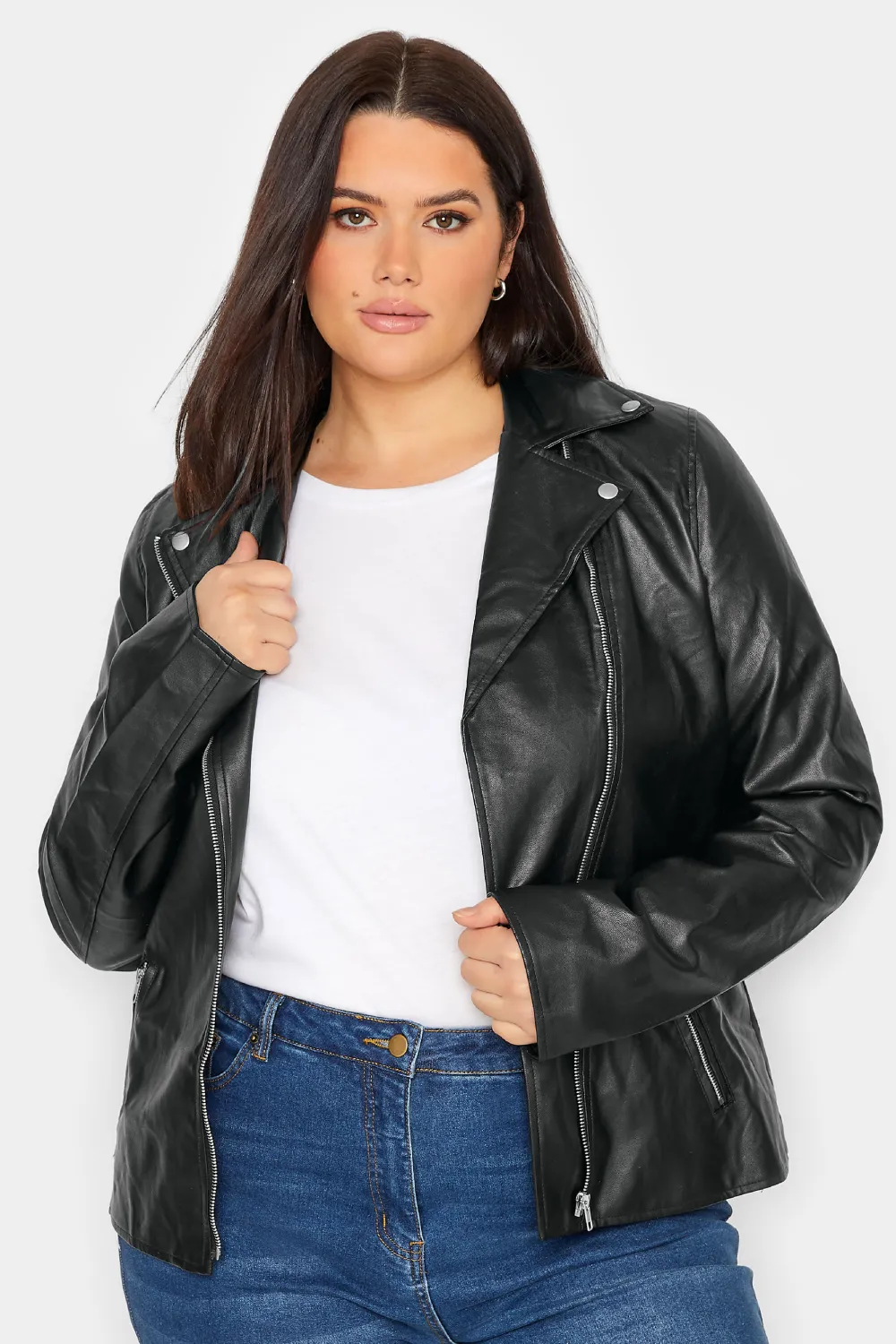 LTS Tall Faux Leather Biker Jacket