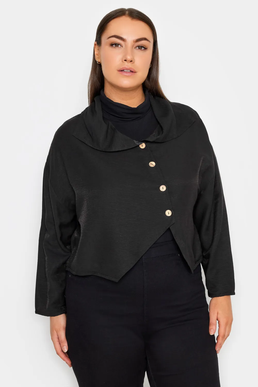Evans Baptiste Black Cropped Jacket