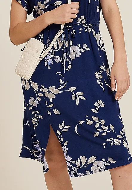 Floral Tie Waist Midi Dress