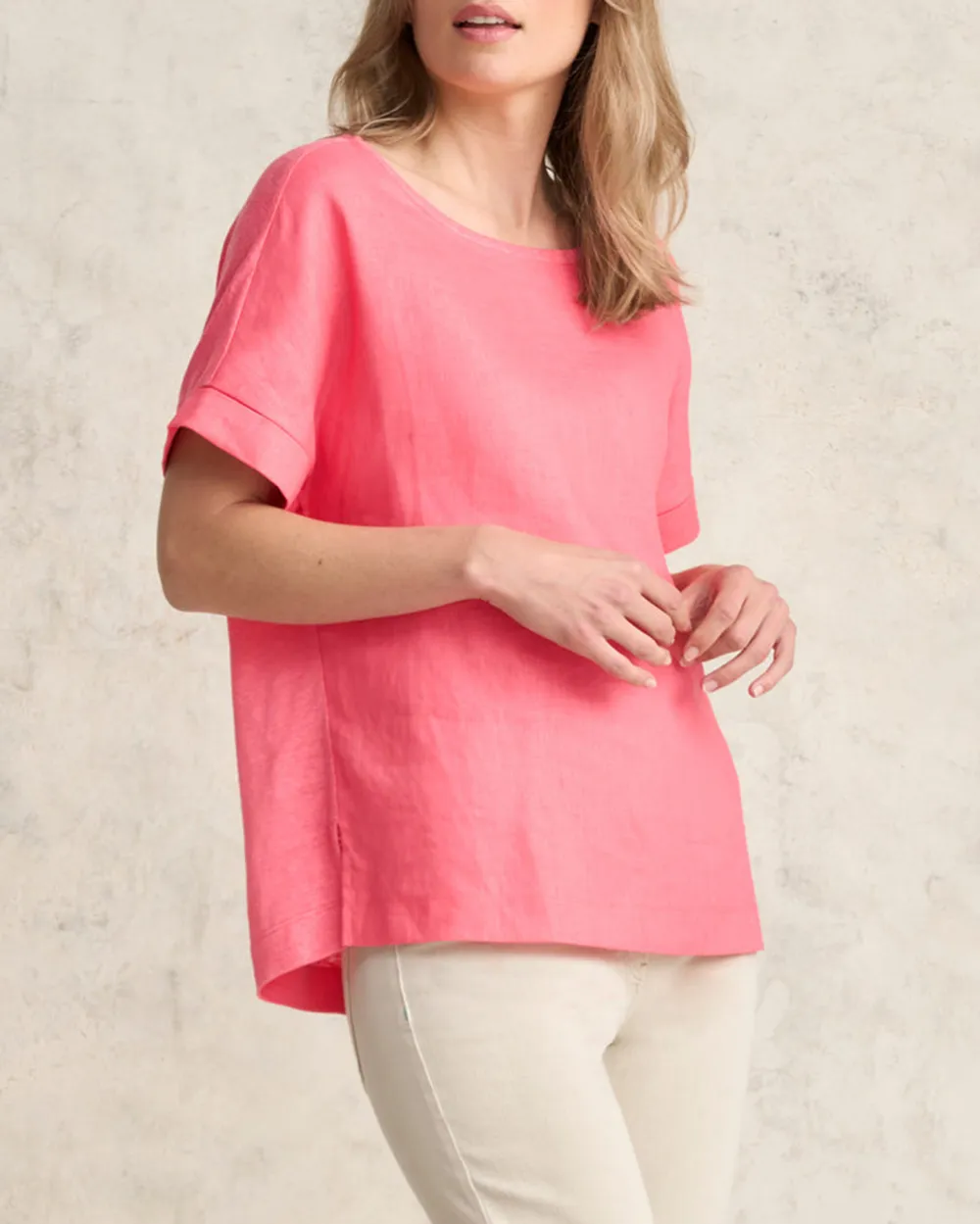 Loose Fit Short Sleeve Linen Top