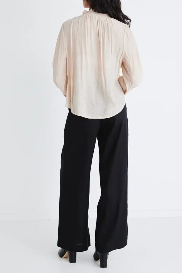 Champagne Textured High - Neck Shirt