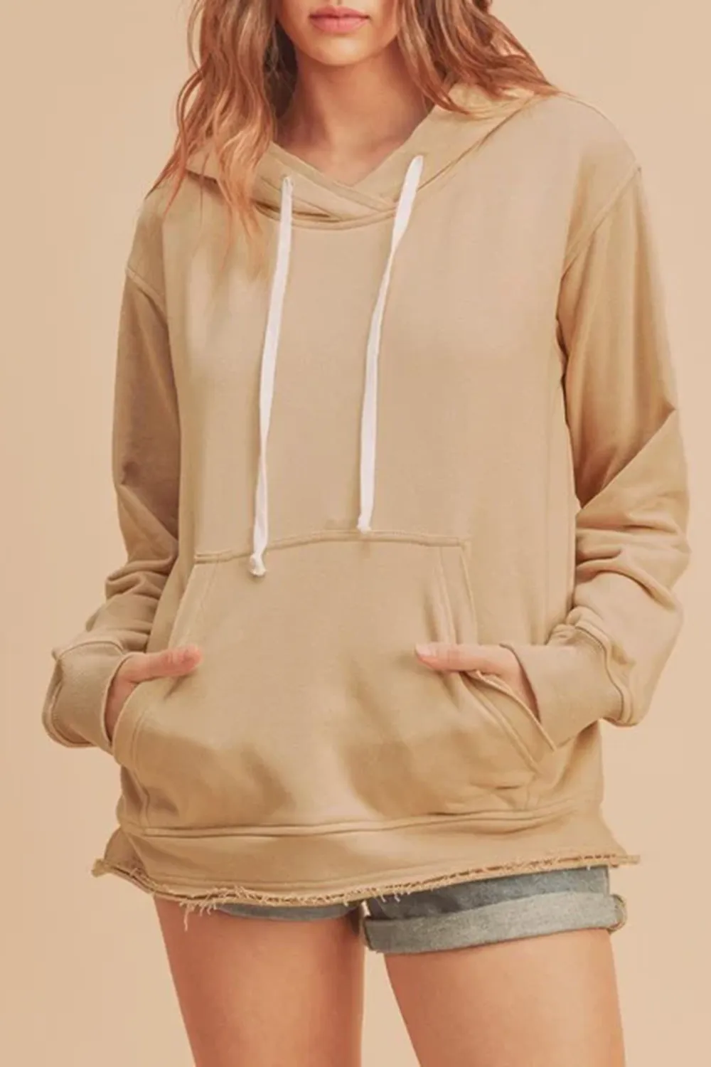 Oatmeal Retro Versatile Slimming  Hoodie